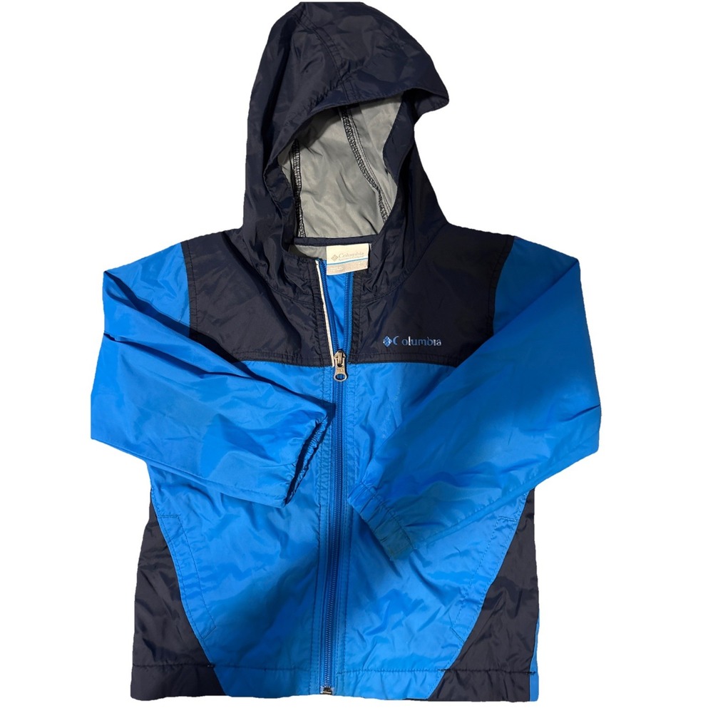 Columbia Child Glennaker Rain Jacket Youth XXS 4/5 Blue Waterproof Windbreaker